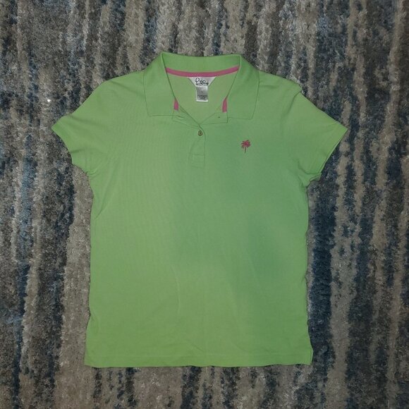 Lilly Pulitzer || Baby Fit Green Polo Top Shirt || Large || EUC - Picture 3 of 12